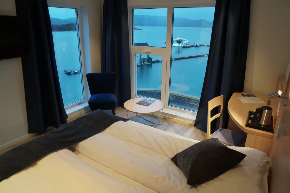 Senja Fjordhotell corner room view