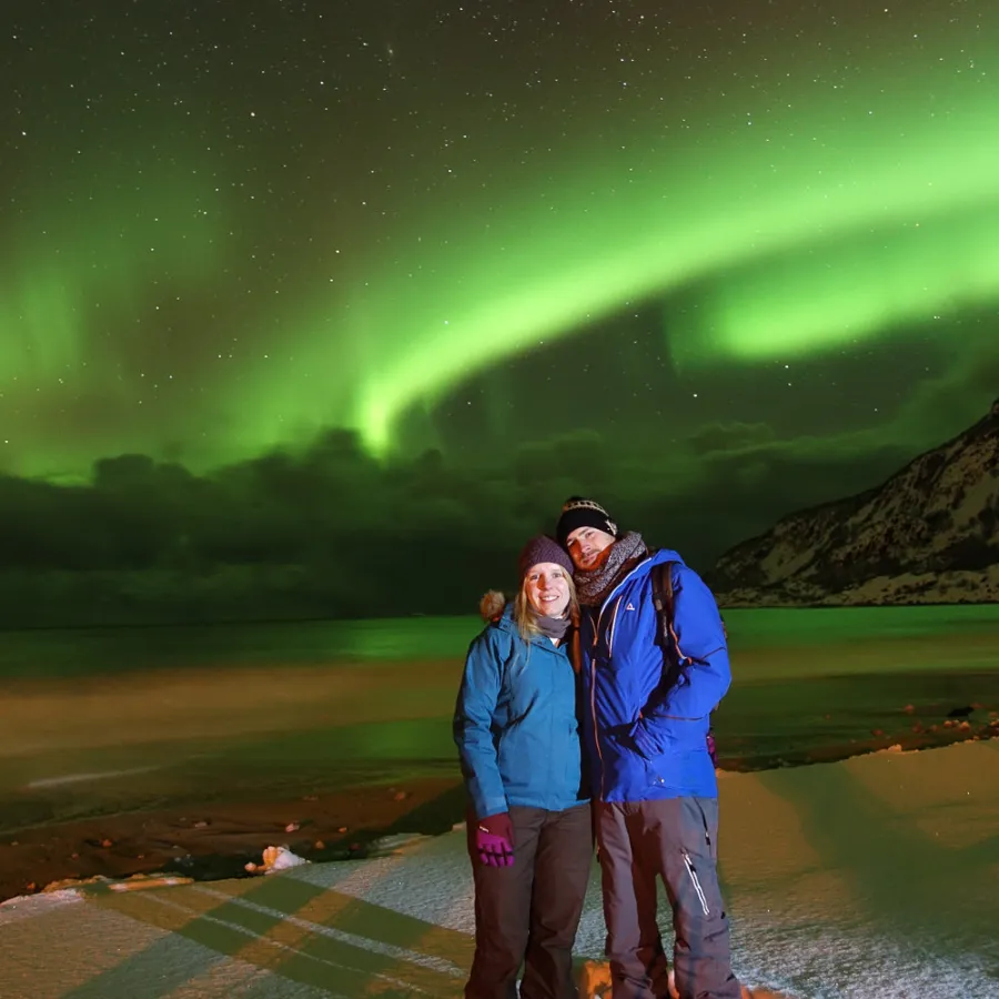 Nordlys med gjester Mefjord brygge
