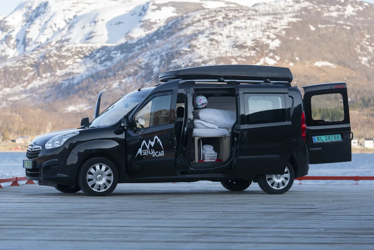 Rental car with doors open